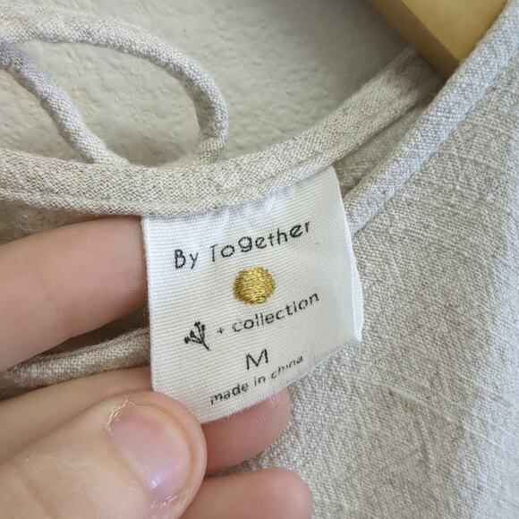 By Together Cream Ruffled Sundress Sleeveless Casual Size medium - Picture 3 of 5